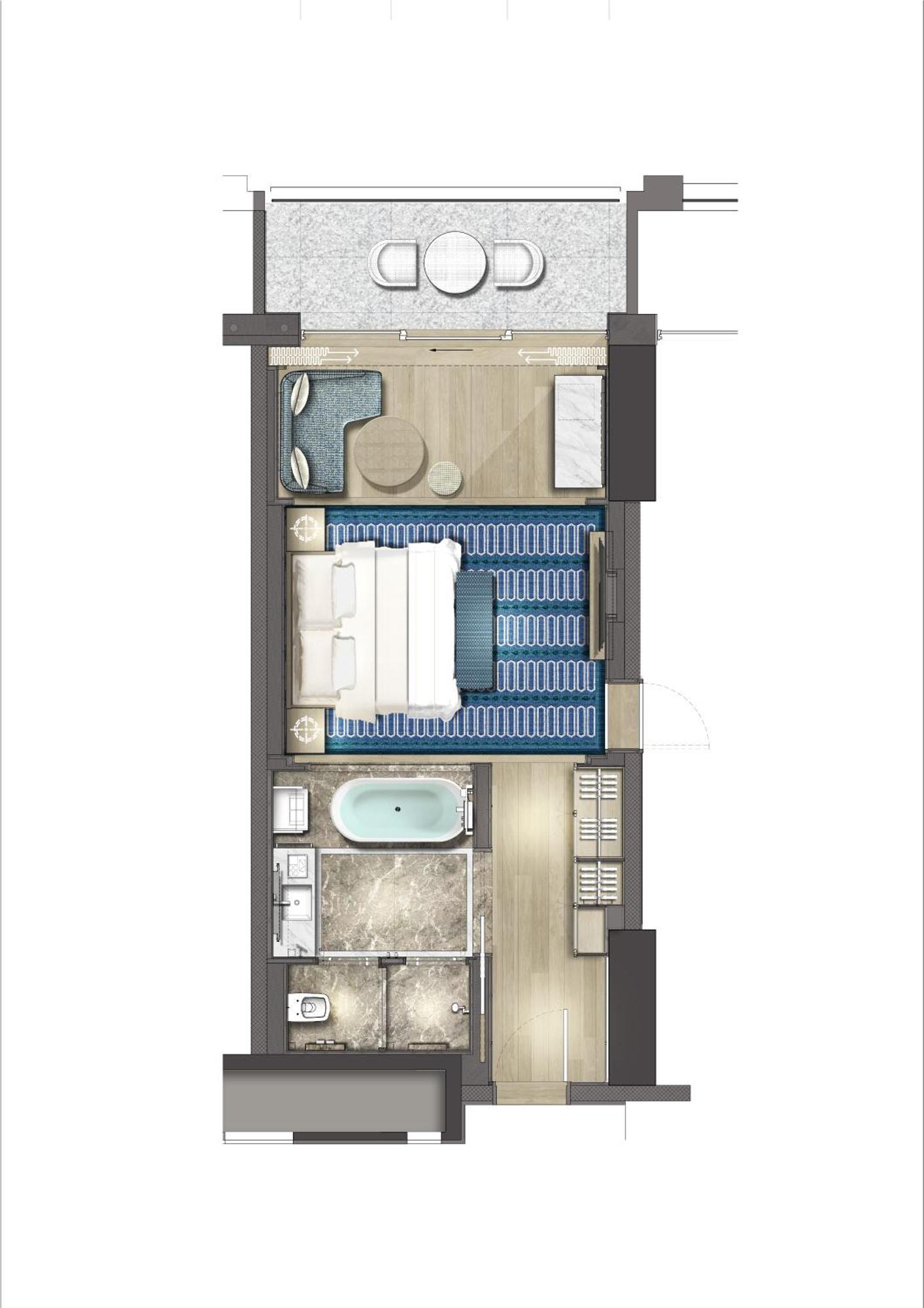 City Of Dreams Mediterranean - Integrated Resort, Casino & Entertainment 레메소스 외부 사진 Floorplan of a typical room